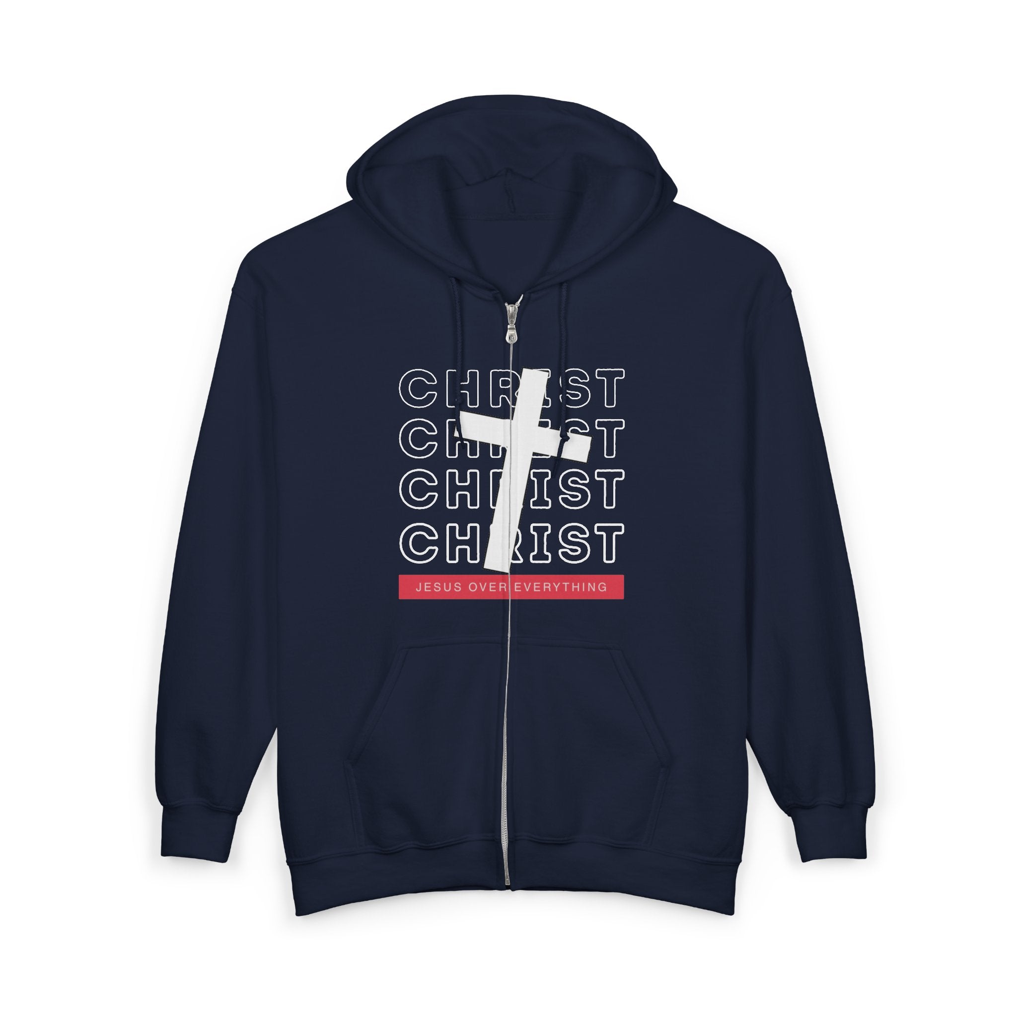 “Jesus Christ Over Everything” Zip-Up Hoodie