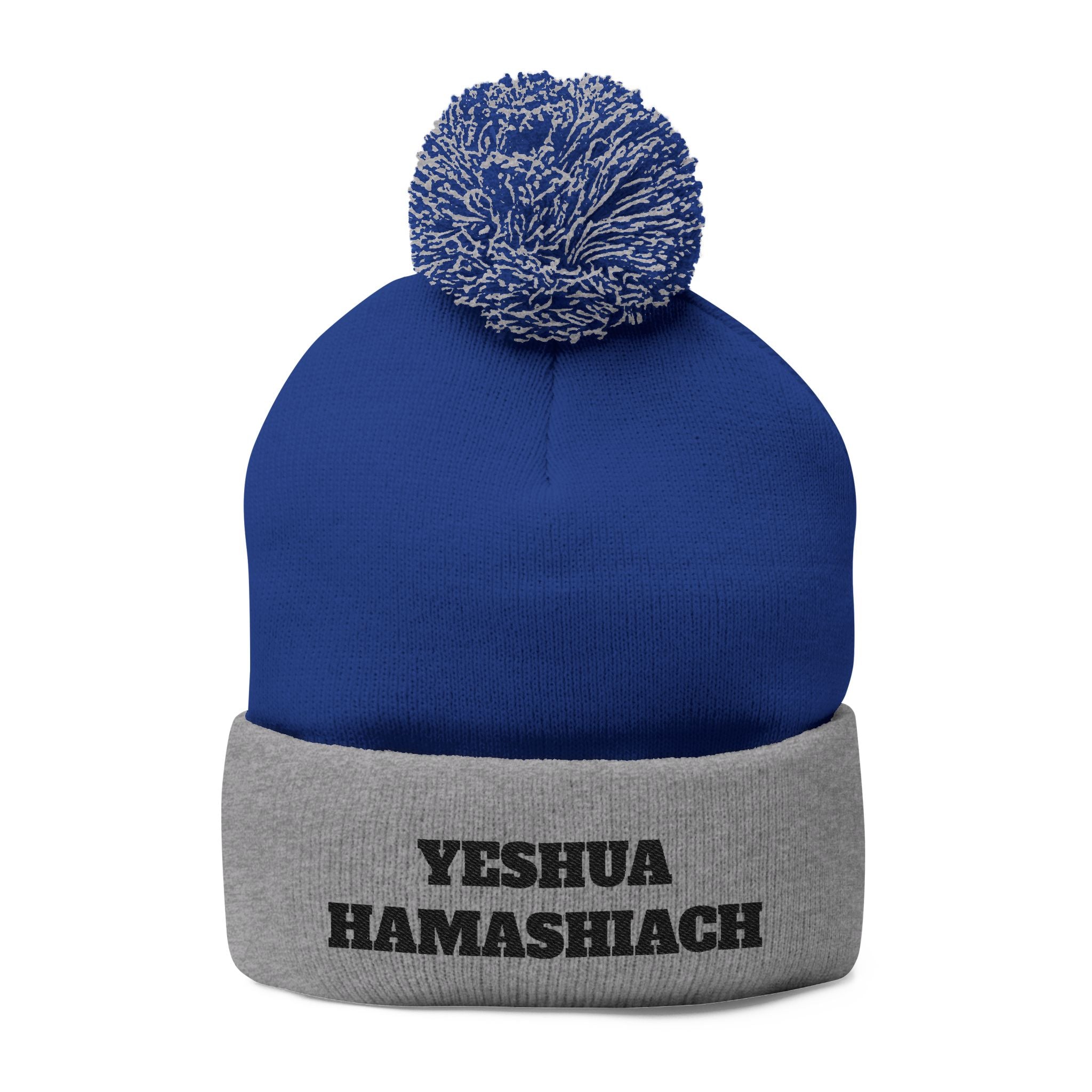 Yeshua Hamashiach Pom-Pom Knit Cap (Embroidery)