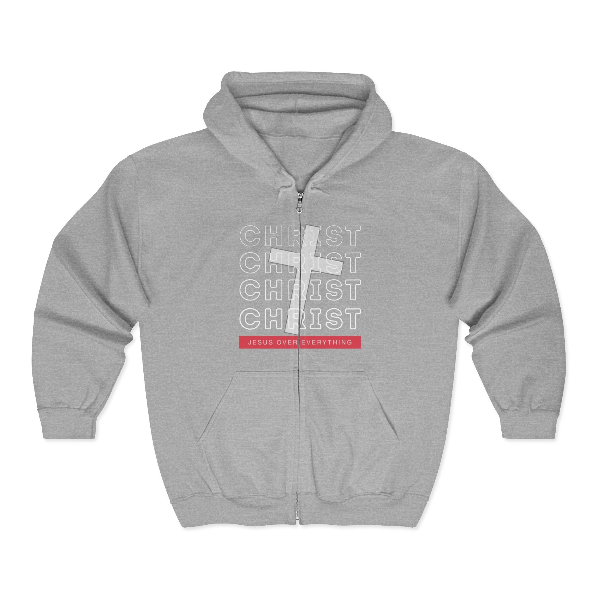 “Jesus Christ Over Everything” Zip-Up Hoodie