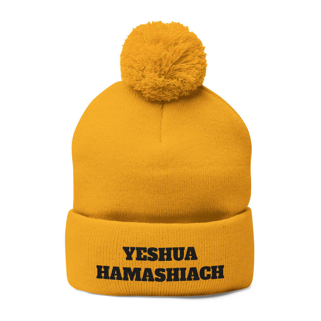 Yeshua Hamashiach Pom-Pom Knit Cap (Embroidery)