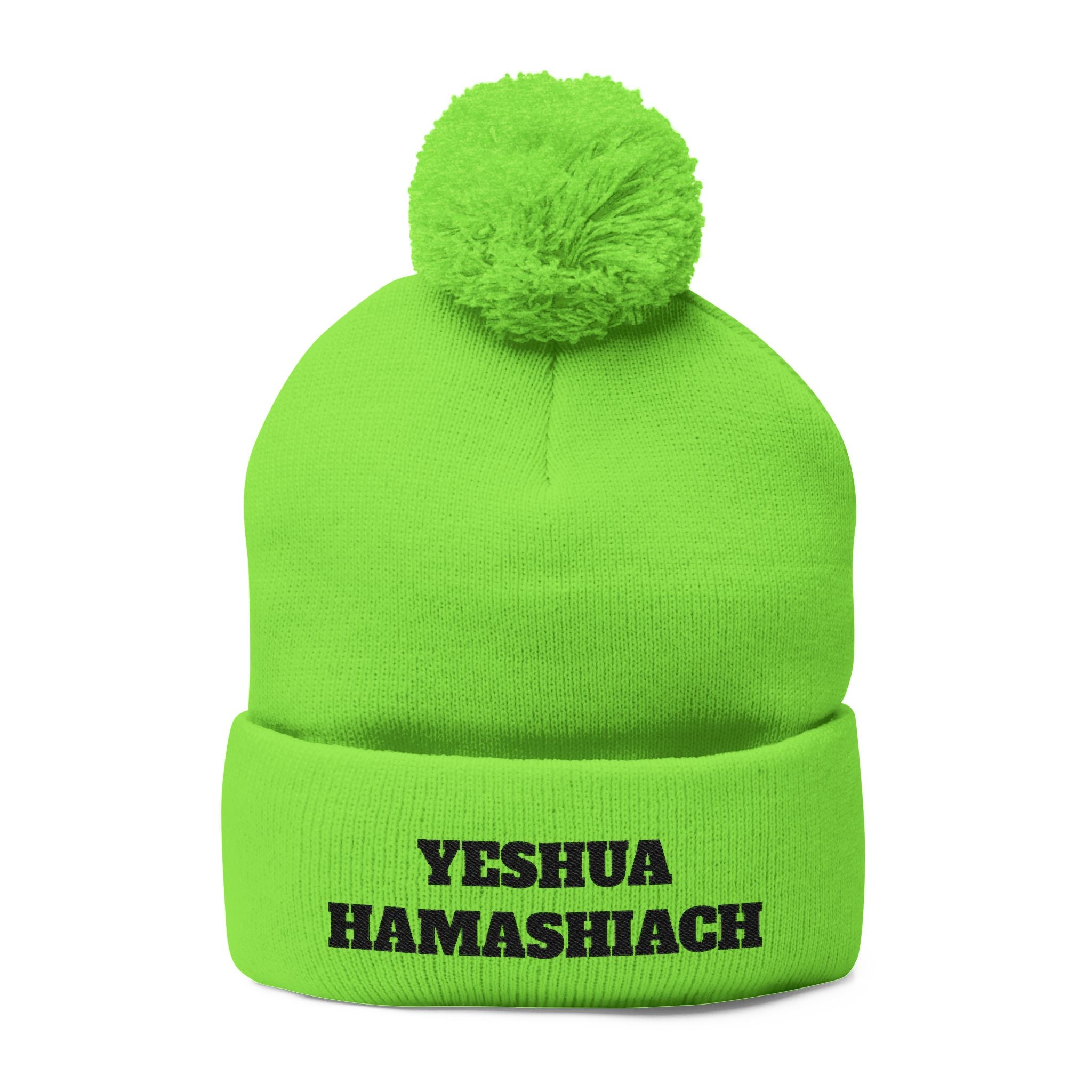 Yeshua Hamashiach Pom-Pom Knit Cap (Embroidery)