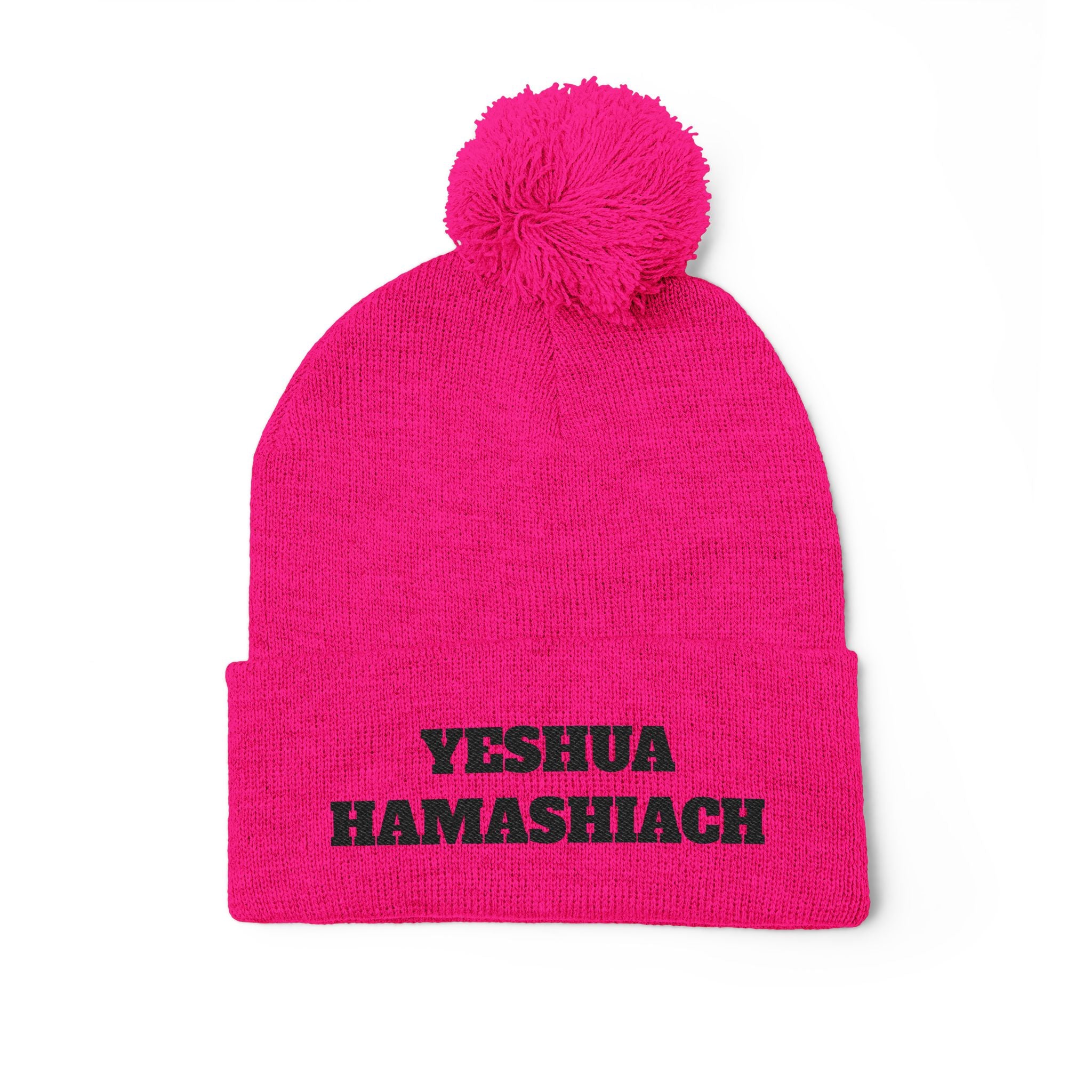 Yeshua Hamashiach Pom-Pom Knit Cap (Embroidery)