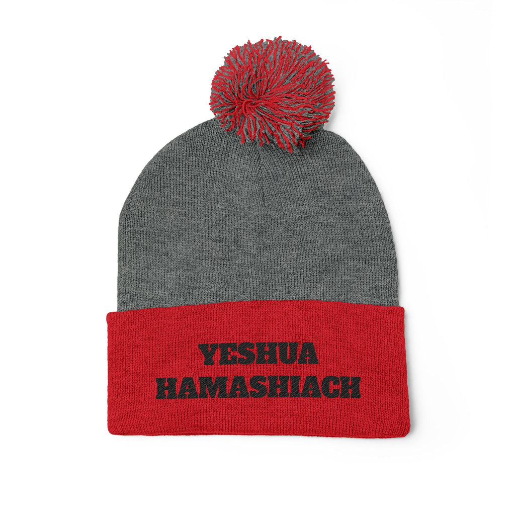 Yeshua Hamashiach Pom-Pom Knit Cap (Embroidery)