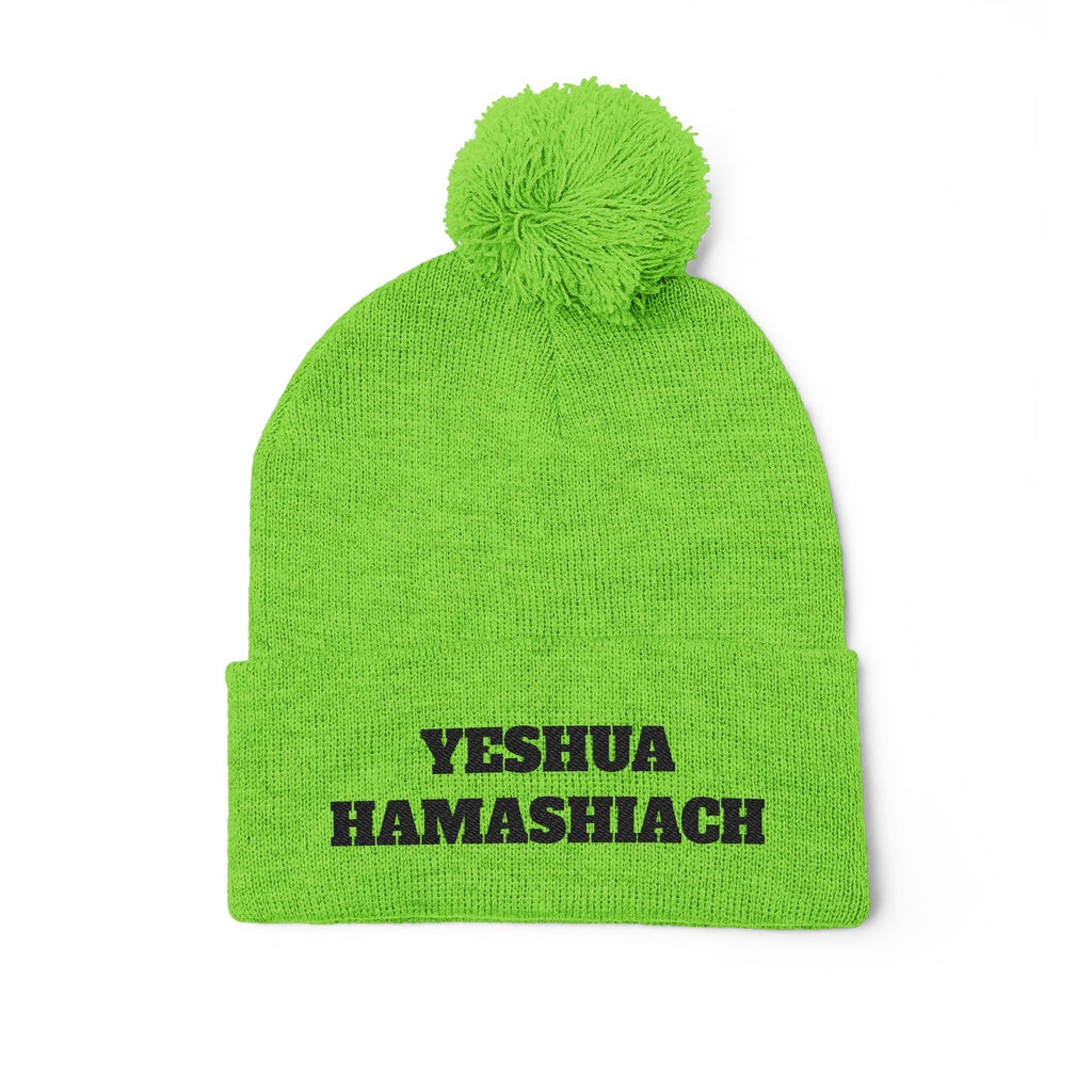 Yeshua Hamashiach Pom-Pom Knit Cap (Embroidery)