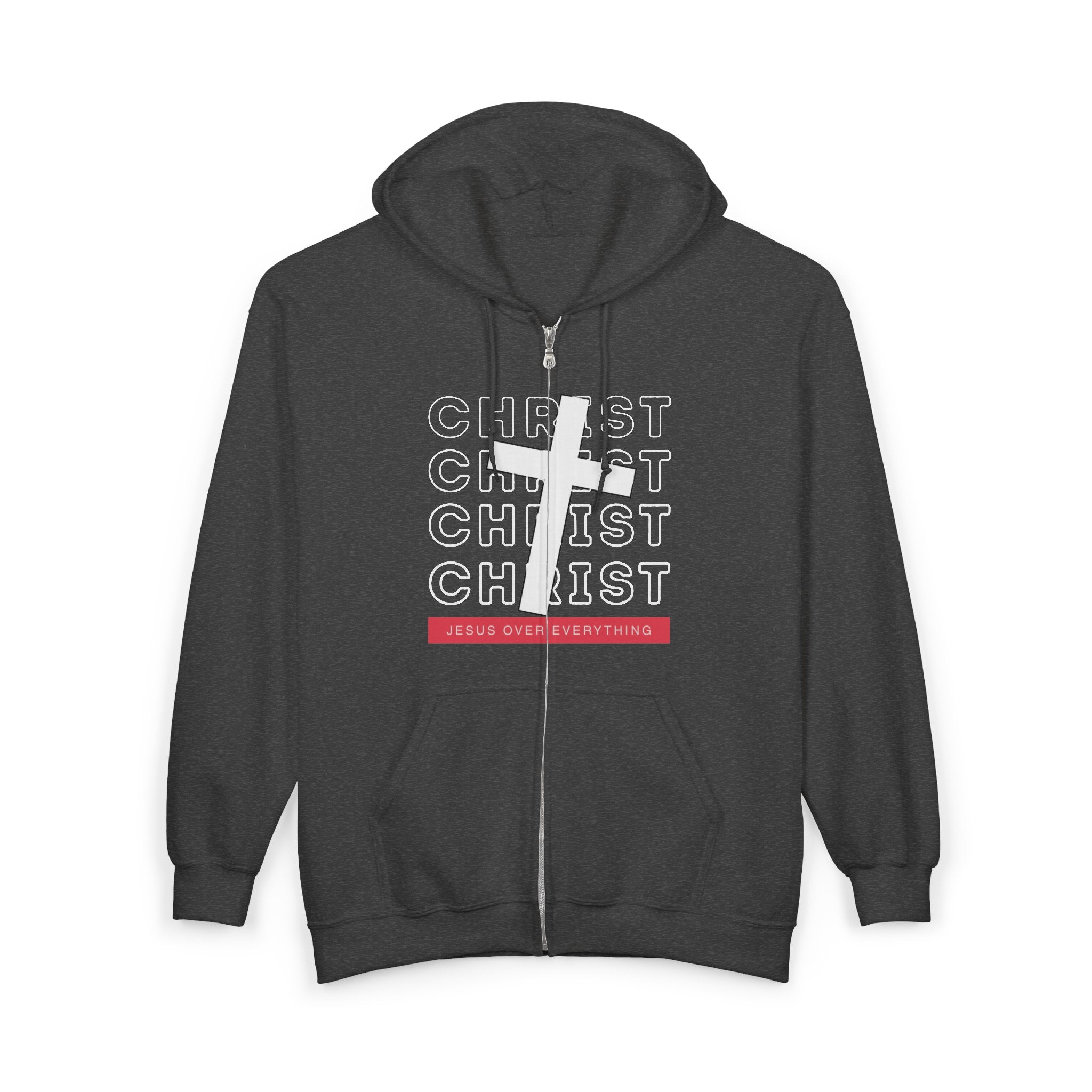 “Jesus Christ Over Everything” Zip-Up Hoodie