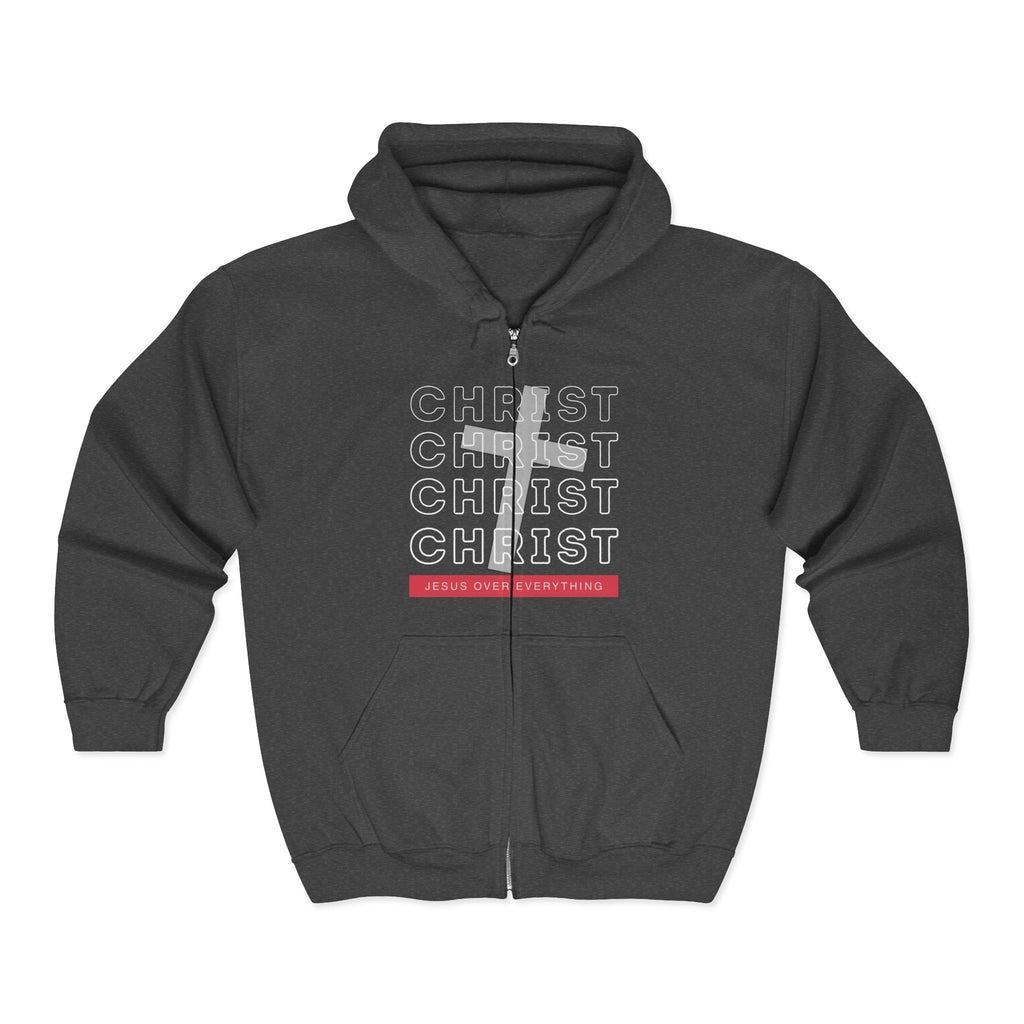 “Jesus Christ Over Everything” Zip-Up Hoodie