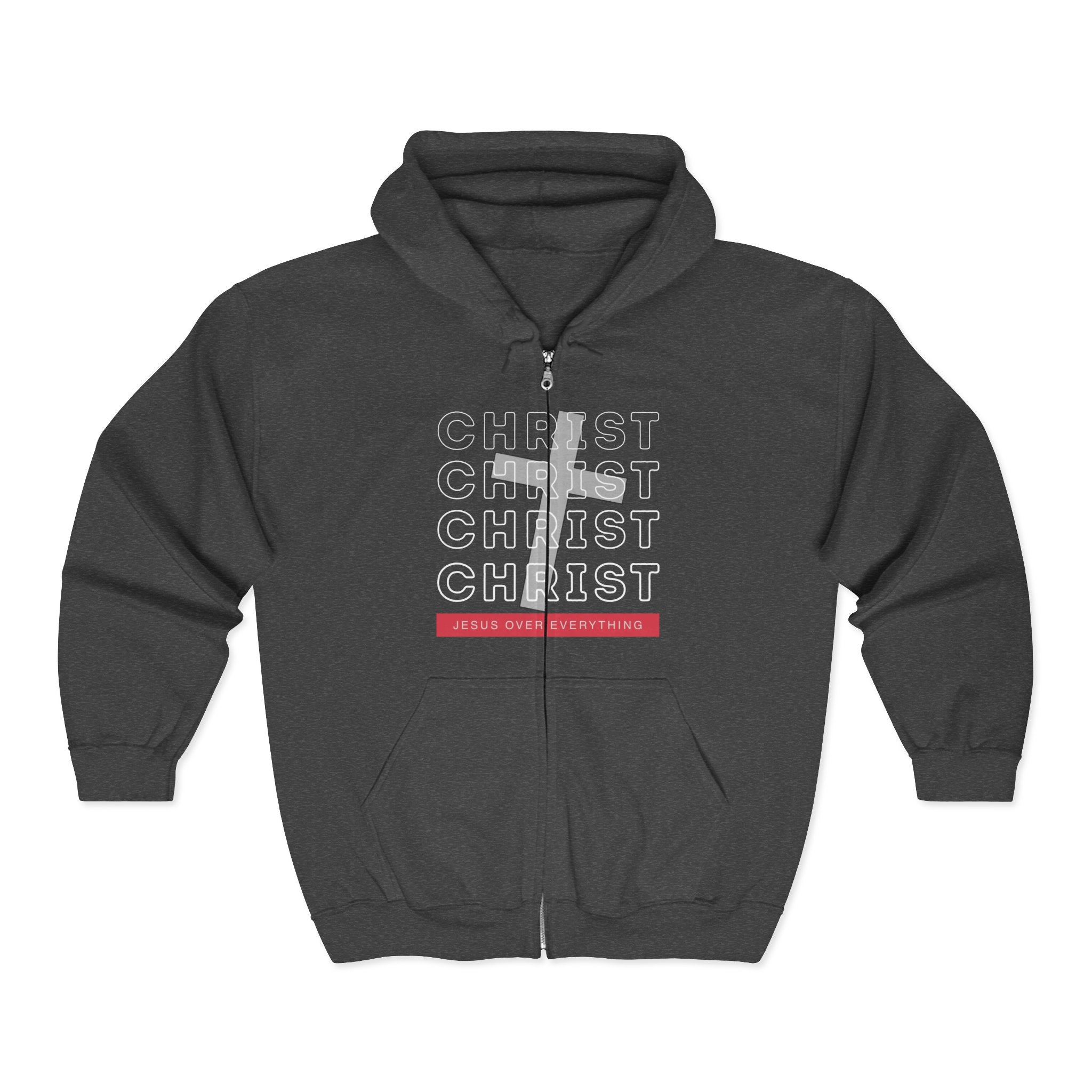 “Jesus Christ Over Everything” Zip-Up Hoodie